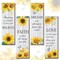 4 Pcs Summer Sunflower Wall Decor Inspirational Sunflower Kitchen Decor and Accessories Wooden Rustic Farmhouse Yellow Flowers Wall Art Decoration for Home Bathroom Office Living Room(White)